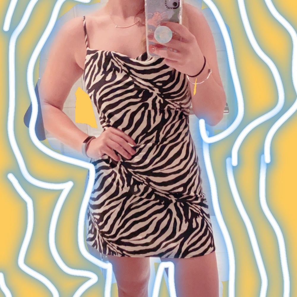 Urban outfitters slip dress zebra print